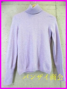 6150b12◆良品◆カシミヤ100％◆UNIQLO ユニクロ タートルネック カシミヤニットセーター M/ラベンダー/カーディガン/ジャケット/ゴルフ