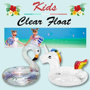  free shipping clear float for children Unicorn flamingo swim ring coming off wheel SNS Instagram 5 -years old ~ Night pool Kirakira lame entering ..