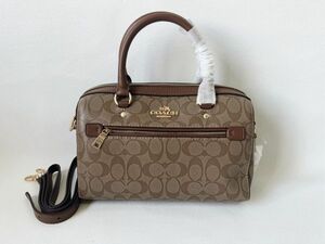 コーチ COACH ハンドバッグ ショルダー 2WAY レディース PVCレザー ブラウン 保存袋付き 新品未使用