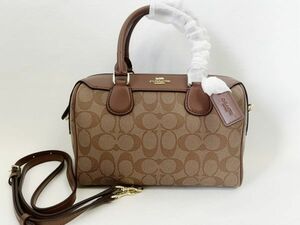  Coach COACH handbag shoulder bag 2WAY lady's leather Brown outlet storage bag attaching new goods unused 