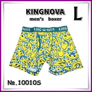 men's【Lサイズ】◆新品◆KINGNOVA◆メンズ ボクサーパンツ 前開き＜スマイルマーク＞◆10010S　Aya