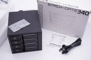 ディラック　DIR-SG340　STACK-GATE 340　4台用　ホットスワップ ★ ５インチベイに3.5インチHDD４台をリームバブル搭載　ポン入れ　鍵付