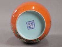 中国美術 雍正年製 色絵鶴図花瓶 高19,4cm 飾壷 細密細工 古美術品[c559]_画像10