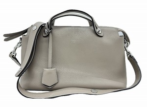 フェンディ FENDI バイザウェイ ミディアム レザー 2way ハンドバッグ ショルダーバッグ グレー 8BL124