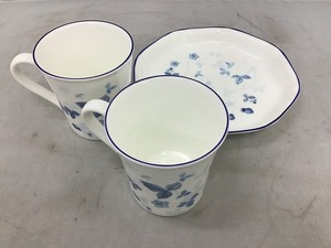 期間限定セール 【未使用】 ウェッジウッド WEDGWOOD STRAWBERRYBLUE カップ2客、皿1枚set