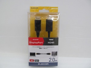 【未使用】 エレコム ELECOM DisplayPort用 HDMI変換ケーブル CAC-DPHDMI20BK