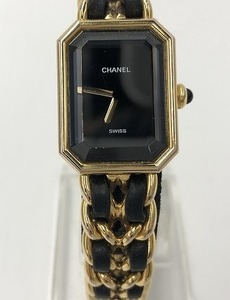  Chanel CHANEL wristwatch PLAQUE G20 M quartz type black group × Gold 