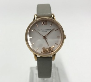 期間限定セール オリビアバートン OLIVIA BURTON 腕時計 BUSY BEES クォーツ式 ゴールド系 グレー系 文字盤/ホワイト OB038