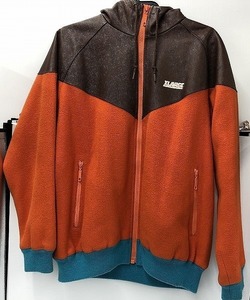  XLarge X-LARGE hood jacket brown group * orange series * leather * fleece 