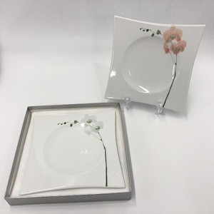 ローゼンタール Rosenthal 食器 プレート 平皿 2枚セット 20㎝角 白系 花柄