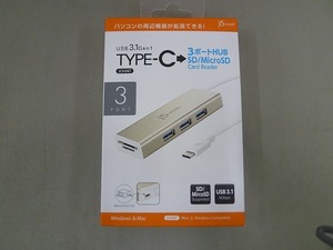 期間限定セール 【未使用】 j5 create TYPE-C 3ポートHUB microSD/SD カードリーダー ゴールド JCH347