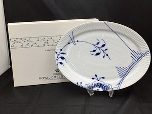 ロイヤルコペンハーゲン ROYAL COPENHAGEN 【美品】 ブルーフルーテッド メガ オーバル プレート 28cm ブルーフルーテッド