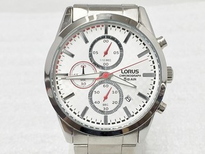 期間限定セール LORUS ローラス メンズ クロノグラフ クォーツ 腕時計 ホワイト/シルバー VD57-X159