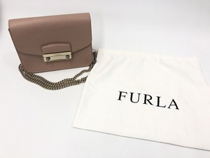 フルラ FURLA レディース チェーンショルダーバッグ ミニバッグ フラップ ポシェット ピンク系