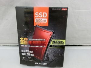  limited time sale [ unused ] Elecom ELECOM attached outside portable SSD 500GB red ESD-ZSA0500GRD