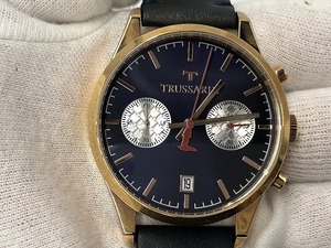 期間限定セール トラサルディ TRUSSARDI 腕時計/クロノグラフ式 ゴールド・文字盤/ブラック 2471613001-53862