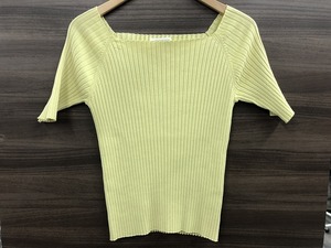  limited time sale Pinky & Diane Pinky&Dianne lady's tops short sleeves lip shirt spring summer yellow 