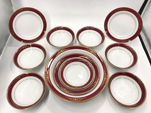期間限定セール ノリタケ Noritake 食器 ゴールドミア 深皿 小皿 11枚組 おまとめセット 白 赤 金 6525