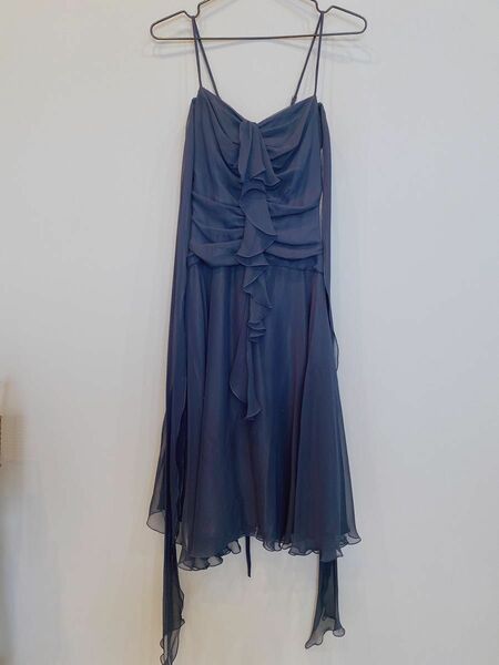 美品　EMOTIONALL DRESSES 36 ネイビー　ドレス　ラメ　S〜M