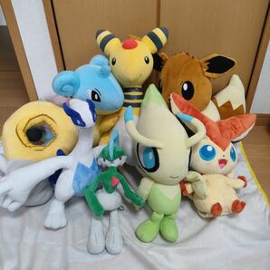 ポケモンぬいぐるみセット　エルレイド　ルギア　デンリュウ　メルタン　ピクチニ　イーブイセレビィラプラス