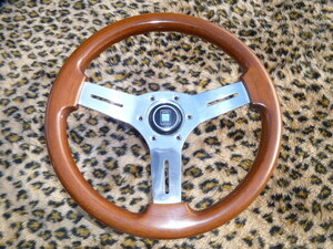 [ beautiful goods! that time thing ] Nardi regular goods small diameter wooden steering wheel MINI Rover Mini Mini Cooper Classic competition horn button 