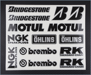 NGK Bridgestone MOTUL brembo OHLINS BS ブリジストン ステッカー S228