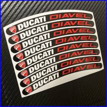 DUCATI DIAVEL ディアベル ホイールリムステッカー 8枚セット ドカティ S302_画像6