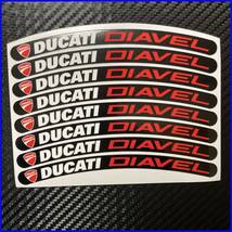 DUCATI DIAVEL ディアベル ホイールリムステッカー 8枚セット ドカティ S302_画像5