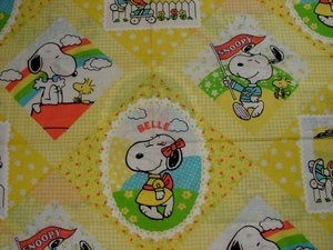  Snoopy bell Chan ткань 157x115 Vintage редкость рисунок не использовался 