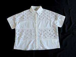  прекрасный товар # Kenzo /KENZO# Chemical гонки. рубашка блуза # белый # размер 42# модный!