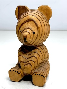 木彫り　熊ぼっこ　民芸品　北海道　置物　くま　かわいい　昭和レトロ　ヴィンテージインテリア 6538 06
