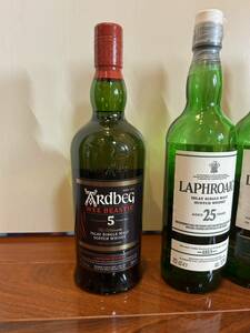 売り切り 未開栓 アードベッグ5年 その他 空瓶 ラフロイグ25年 18年 15年 アイラ ARDBEG LAPHROAIG ウィスキー 空き瓶