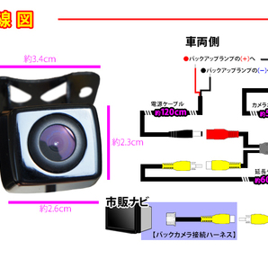 送料無料/カロッツェリア楽ナビ/バックカメラ/AVIC-HRZ900 AVIC-HRZ990/バックカメラ変換ハーネスセット/高画質/軽量/RD-C100/PBK2B2の画像3