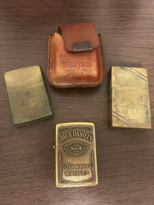 3点セット　ケース　　ZIPPO ジッポー　 REPLICA FIRST RELEASE 1933レプリカ JACK DANIEL'S/ジャックダニエル 　ライター　ゴールド