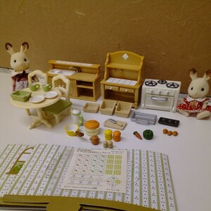  Sylvanian Families кукла 2 body & обеденный комплект объект возраст 3 лет и больше лес. семья кукла кухня мелкие вещи комплект [ б/у ]