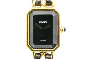 CHANEL シャネル プルミエール M 黒文字盤 ゴールド 腕時計 クォーツ 