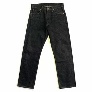 ノンウォッシュ☆先染めブラック 90s 米国製 Levis 501 W30L34 黒 ビンテージ リジッド リーバイス 501 USA製 未洗い 98年製