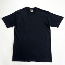 デッドストック☆ブラック 90s 無地 Tシャツ L ビンテージ 黒 セットインスリーブ Fabric made in USA ビッグサイズ 新品 USA製 未使用品 1_画像1