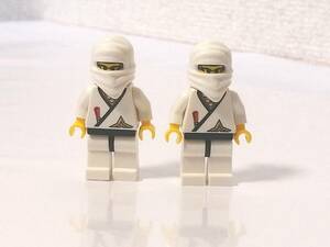 【送料無料美品】LEGO 白忍者 ミニフィグ ２体セット 　レゴ 城 忍者 ニンジャ