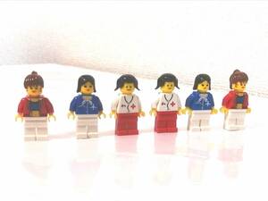 【送料無料美品】LEGO ミニフィグ 6体セット 　レゴ タウン シティ 街シリーズ　おさげちゃん