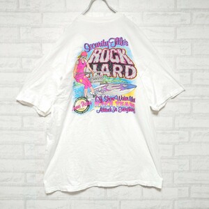 《USA製》HANES ヘインズ 90sバックプリントTシャツ シングルステッチ 半袖 ビンテージ ホワイト