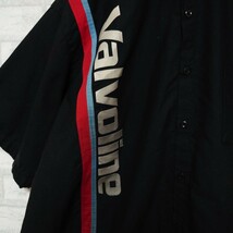 《メキシコ製》 Uni Weave ワークシャツ Valvoline 縦ラインロゴ 半袖シャツ ブラック_画像3