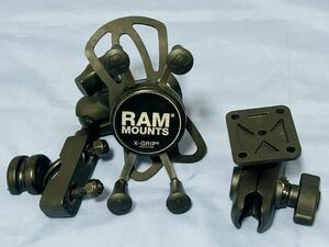 RAM MOUNTS ラムマウント Xグリップ ステー ブラック バイク用 RAMマウントシステム ガーミン ナビマウント セット Garmin