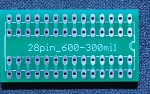 DIP28 pin IC, pin width 600mil.300mil. conversion make basis board 