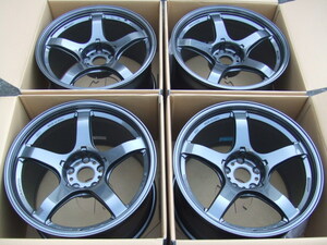 Made in JAPAN 【北米⑧】18インチ 4本セット 9.5J +30 GUNBK 5-114.3 AME TRACER トレーサー GT-V GTV 鍛造並みの超軽量 ENKEI－MAT製法