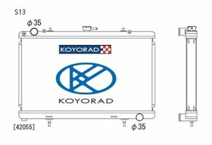 サーキット/ドリフト 超軽量/高性能 コーヨーラド KOYORAD レーシングアルミラジエター シルビア/180SX S13 CA18DET