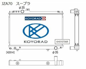 車検対応 Forサーキット/ドリフト 超軽量/高性能 コーヨーラド KOYORAD レーシングアルミラジエター JZA70 スープラ 1JZ-GTE KH010706R