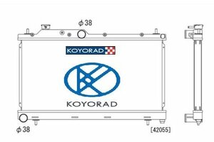 車検対応 Forサーキット/ドリフト 超軽量/高性能 コーヨーラド KOYORAD レーシングアルミラジエターType-M インプレッサ GVB　KV091662