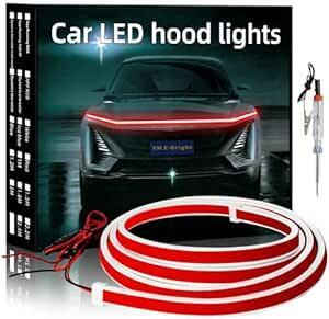 車 LEDテープライト 12V 流れる LEDテープ フードライト ディライト DRL トラック SUV 極薄型 防水 シリコ