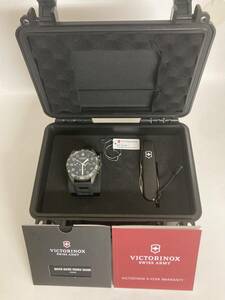 １円スタート！【限定】ビクトリノックス 腕時計＆ナイフ アナログ 防水 メンズ 42mm FieldForce Sport Chrono Black Edition VICTORINOX